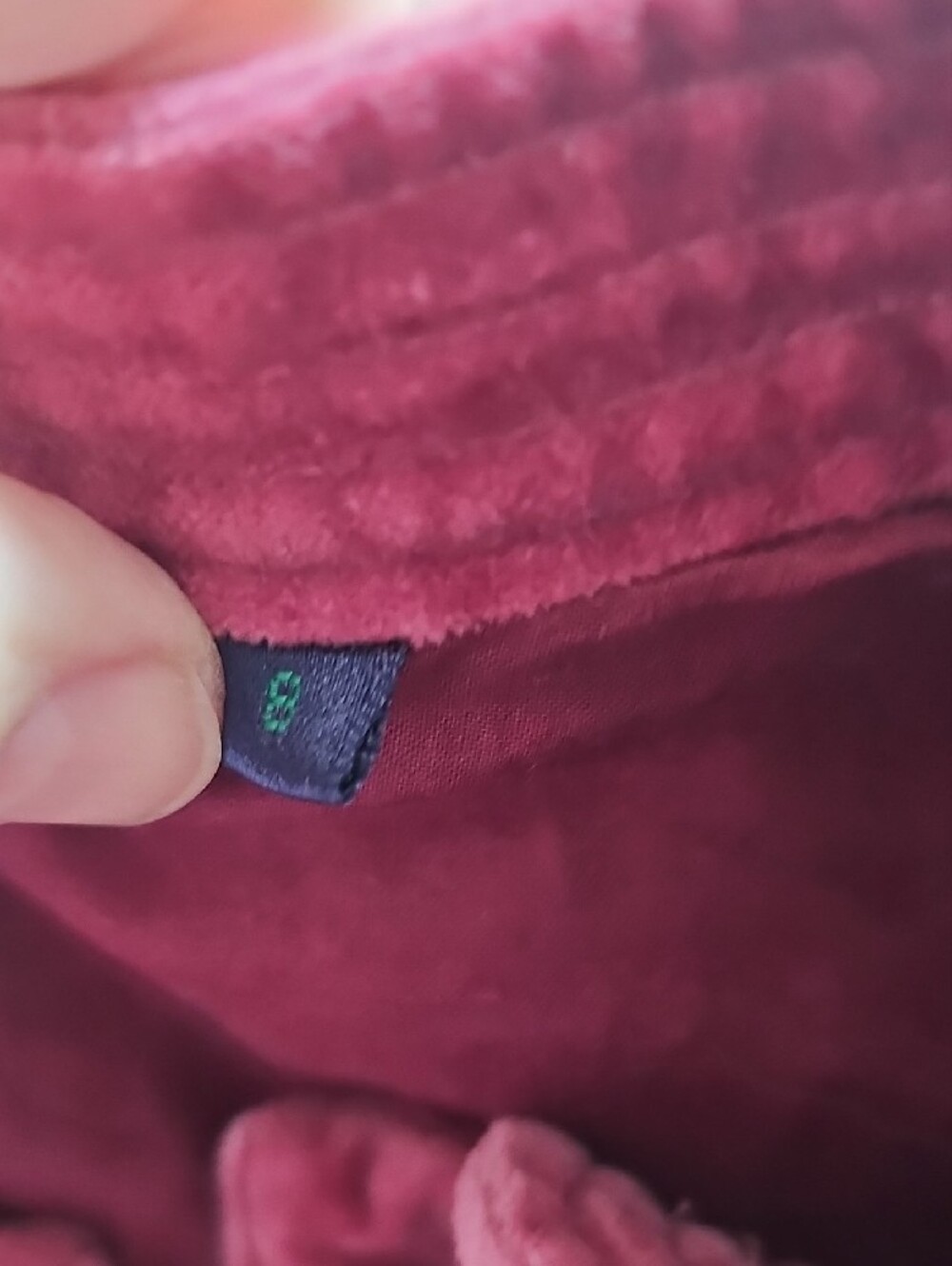 Boden Velvet Raspberry-Pink Utility Jacket with Brass Buttons - Picture 6 of 6